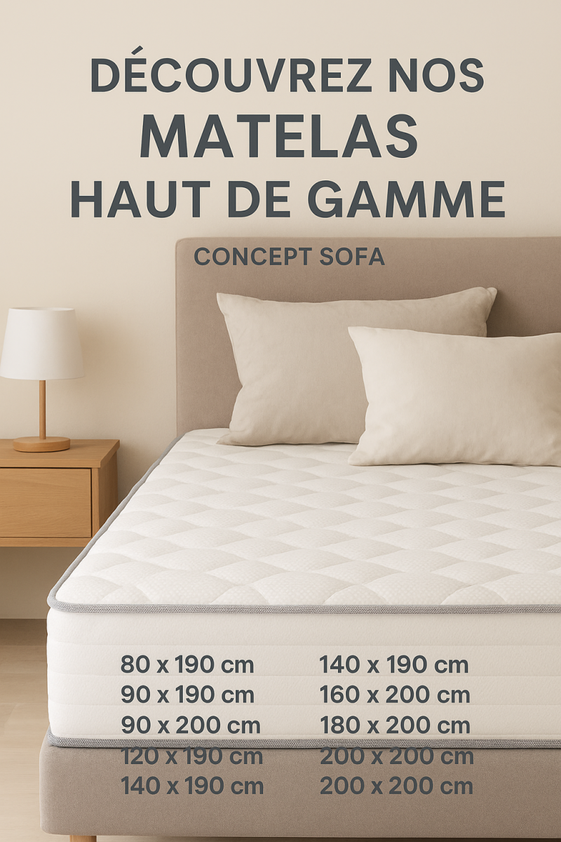 Découvrez nos matelas haut de Gamme – Marque Française Concept Sofa